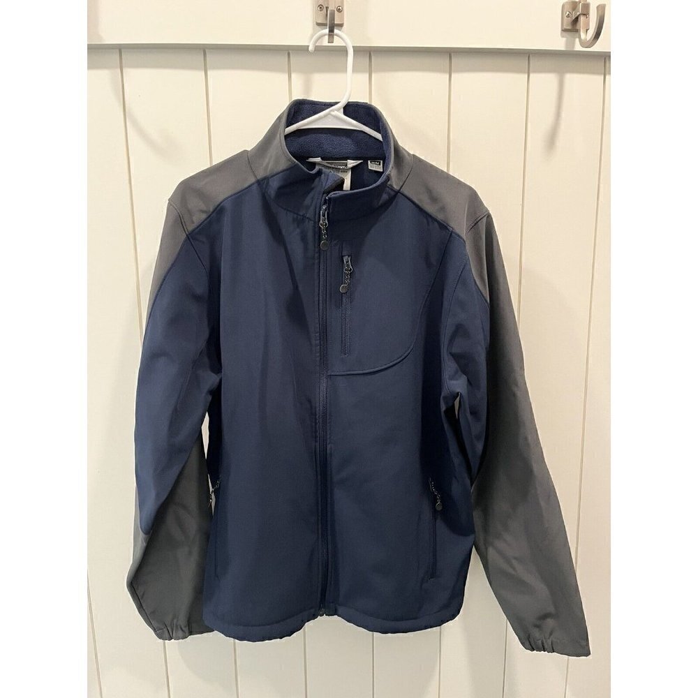 Mens BLACK DIAMOND Soft Shell Jacket Full Zip Coat MEDIUM 189620 Gray + Navy